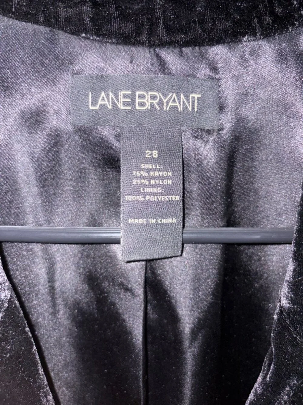 Black Crushed Velvet Blazer by Lane Bryant - Size 28